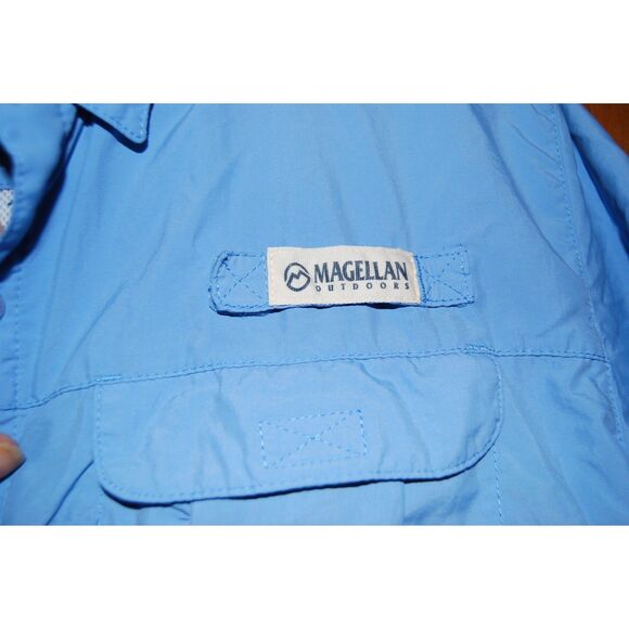 MAGELLAN OUTDOORS WOMENS FISHING SHIRT SIZE XL BLUE SHORT SLEEVE RELAXED FIT - Picture 3 of 4
